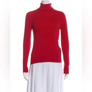 Ralph Lauren Vibrant Red Cashmere Turtleneck Sweater